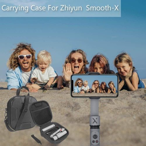  MASiKEN Hard Case for Zhiyun Smooth X 2-Axis Smartphone Gimbal Stabilizer, Travel Protective Carrying Storage Bag (Black)