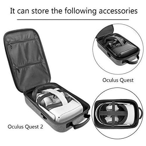  [아마존베스트]MASiKEN Premium Travel Case for Oculus Quest VR Gaming Headset ,EVA Carry Case, Controllers Accessories Protective Bag (Gray)