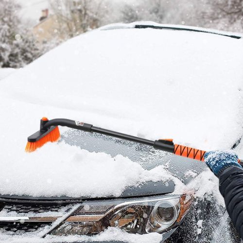  [아마존 핫딜] [아마존핫딜]MATCC Car Snow Brush Removal Extendable with Ice Scraper and Foam Grip Detachable Snow Mover for Car Auto SUV Truck Windshield Windows