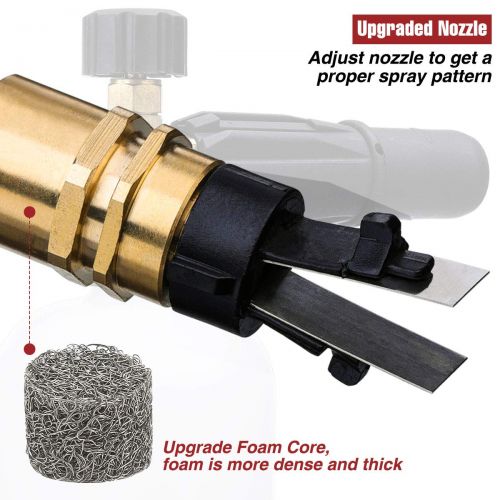  MATCC Foam Cannon II Foam Nozzle Pressure Washer Jet Wash with 1/4 Quick Connector Foam Blaster 0.22 Gallon Bottle Improved Snow Foam Lance