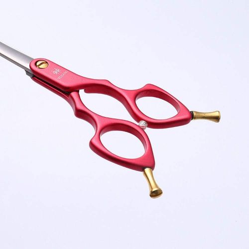  MATCHANT 6.0 Inch Small Curved Shears Pet Groomer Special Shaving Tools Stainless Steel Pet Scissors Red Trimming (Color : Red)