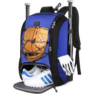 MATEIN Baseball Backpack, Softball Bat Bag with Shoes Compartment for Youth, Boys and Adult, Lightweight Baseball Bag with Fence Hook Hold TBall Bat, Batting Mitten, Helmet, Caps, Teeball Gear