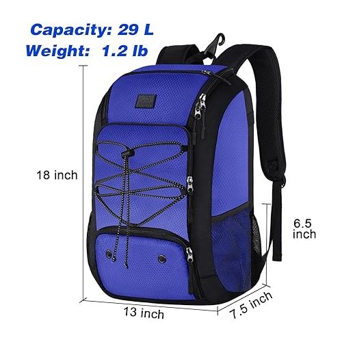  MATEIN Baseball Backpack, Softball Bat Bag with Shoes Compartment for Youth, Boys and Adult, Lightweight Baseball Bag with Fence Hook Hold TBall Bat, Batting Mitten, Helmet, Caps, Teeball Gear