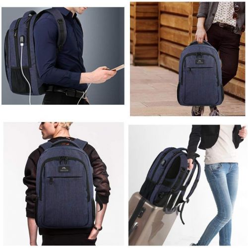  [아마존 핫딜]  [아마존핫딜]MATEIN Laptop Backpack with USB Charging Port,Slim Travel Backpack with Laptop Compartment for Men and Women,Water Resistant College School BookBag Computer Bag for Girls and Boys Fits 15