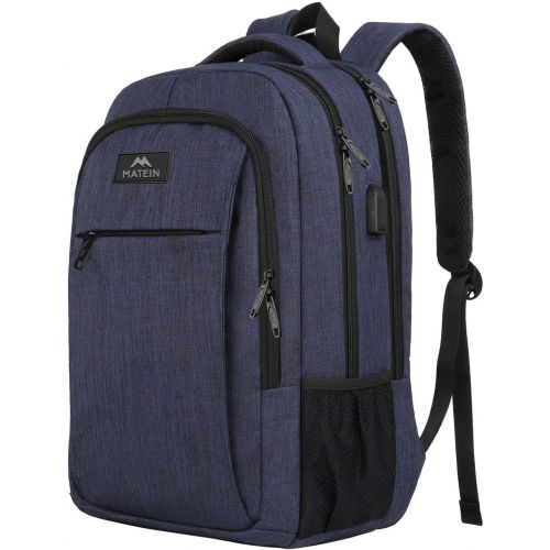  [아마존 핫딜]  [아마존핫딜]MATEIN Laptop Backpack with USB Charging Port,Slim Travel Backpack with Laptop Compartment for Men and Women,Water Resistant College School BookBag Computer Bag for Girls and Boys Fits 15