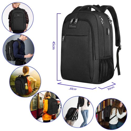  [아마존 핫딜]  [아마존핫딜]Matein Rucksack Damen,Laptop Rucksack Business Notebook Tasche Multifunktion Grosser Schulrucksack Daypack Wasserdicht mit USB Ladeanschluss fuer Herren Manner Schueler Jungen Teenager 15,6