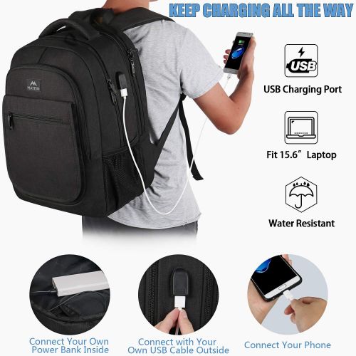  [아마존베스트]MATEIN Travel Backpack, Expandable Laptop Backpack for Men Women with USB Charging Port, Large Water Resistant Business Computer Bag Gifts Anti Theft School Bookbag Fits 15.6 Inch Noteboo