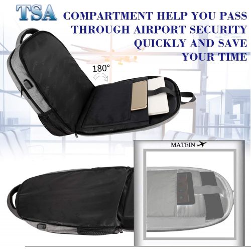  [아마존베스트]17 Inch Laptop Backpack, MATEIN TSA Large Backpack for Travel and Business with USB Charger Port, Water Resistant Big Flight Approved Weekender Carry-On Backpack with Luggage Sleev