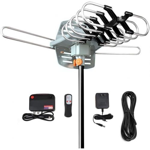  [아마존베스트]MATIS TV Antenna-Outdoor Digital Amplified HDTV Antenna -150 Miles Long Range Support 2 TVs-UHF/VHF/1080P/4K,with Wireless Remote Control & 33 Coax Cable