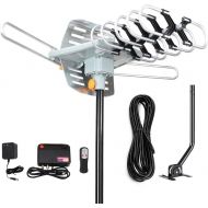 MATIS Digital Outdoor Amplified hd tv Antenna 150 Miles Range,Support 4K 1080p and 2 TVs with 33 ft Coax Cable,Adapter,mounting Pole