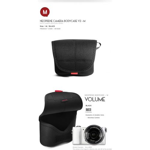  MATIN Neoprene DSLR SLR RF Mirrorless Camera Soft Pouch Bag Body Case V2 (Medium/Black)