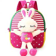 MATMO 3D Cute Cartoon Little Plush Baby Backpack Baby Toy Bag Rose Red