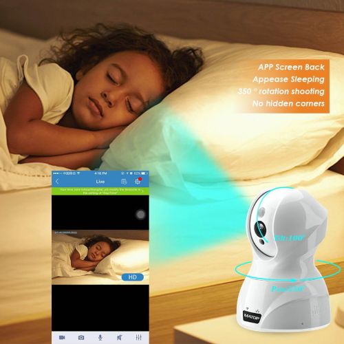  Baby Monitor Wireless Security Camera - MATOP 1080P HD Cloud Home Security Camera IP Camera Pan/Tilt/Zoom WiFi/Ethernet 2 Way Audio with Motion Detection Night Vision for Baby/Elde