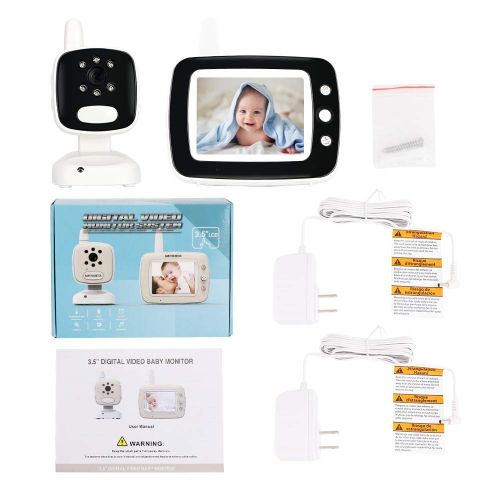  MATOP Video Baby Monitor Audio with Camera,Infant Monitor with Infrared Night Vision, 3.5 Inch Color Screen, Two Way Talk Back,Room Temperature, Lullabies, Long Range and High Capacity B