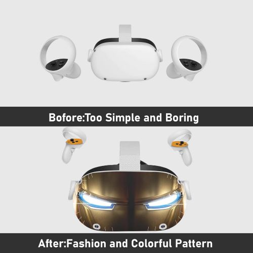  [아마존베스트]MATTAY Oculus Quest 2 VR Headset and Controller Sticker, Vinyl Decal Skin for VR Headset and Controller, Virtual Reality Protective Accessories - Iron Eye