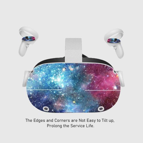  [아마존베스트]MATTAY Oculus Quest 2 VR Headset and Controller Sticker, Vinyl Decal Skin for VR Headset and Controller, Virtual Reality Protective Accessories - Starry Galaxy