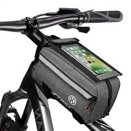 MATTISAM Top Tube Bike Bag with Detachable Bike Phone Mount, Reflective Water-resistant Handlebar Bag, Bicycle Front Frame Bag, Bike Phone Holder, Bike Accessories Pouch for Mounta