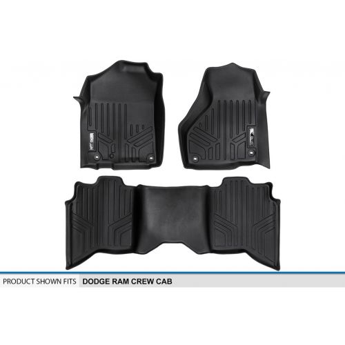  MAX LINER MAXFLOORMAT Floor Mats for Dodge RAM Crew Cab (2009-2017) Complete Set (Black)