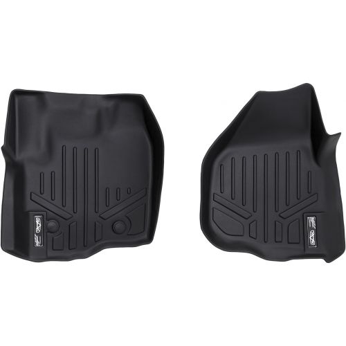  MAXLINER Floor Mats 1st Row Liner Set Black for 2012-2016 Ford F-250/F-350/F-450/F-550 Super Duty with Raised Drivers Side Pedal