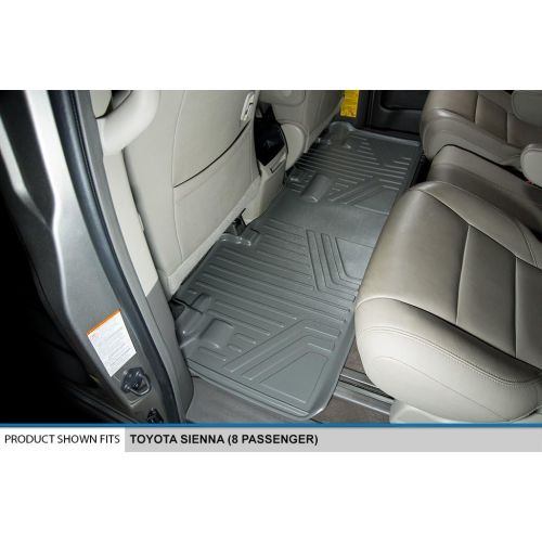  MAXLINER Floor Mats 2 Row Liner Set Grey for 2013-2018 Toyota Sienna 8 Passenger Model Only