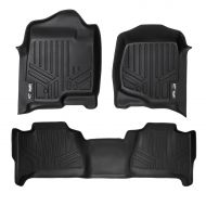 MAX LINER SMARTLINER Floor Mats 2 Row Liner Set Black for 2007-2014 Cadillac Escalade (No Hybrid Models)