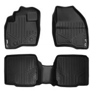 MAX LINER A0245/B0109 Custom Fit Floor Mats 2 Liner Set Black for 2017-2019 Ford Explorer with 2nd Row Center Console