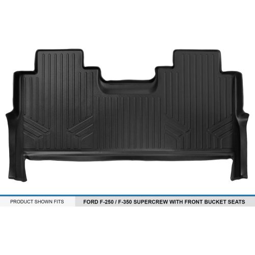  MAXLINER Floor Mats 2nd Row Liner Black for 2017-2019 Ford F-250 / F-350 Super Duty Crew Cab with 1st Row Bucket Seats