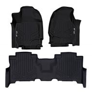 MAX LINER A0350/B0351 Floor Mats 2 Liner Set Black for 2018-2019 Expedition/Navigator with 2nd Row Bench Seat (Incl. Max and L)