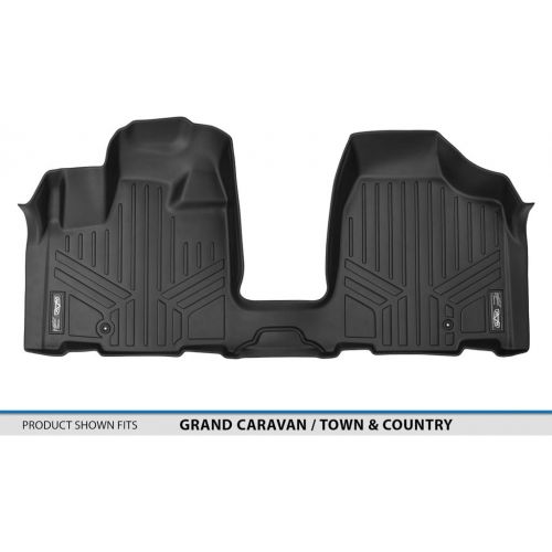  MAXLINER Floor Mats 1st Row 1 Piece Liner Black for 2008-2018 Dodge Grand Caravan / Chrysler Town & Country