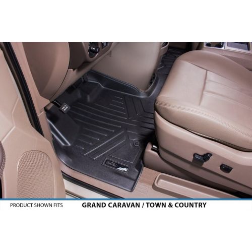  MAXLINER Floor Mats 1st Row 1 Piece Liner Black for 2008-2018 Dodge Grand Caravan / Chrysler Town & Country