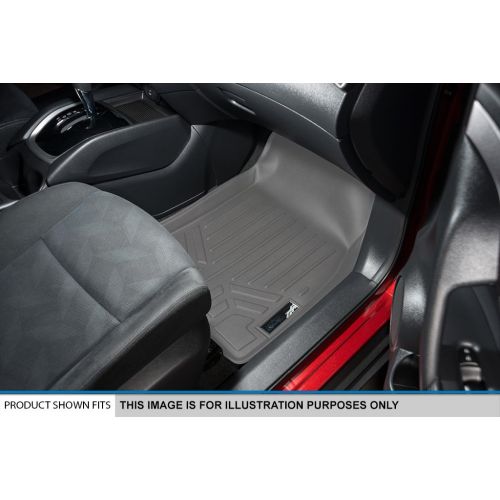  MAX LINER SMARTLINER Floor Mats 2 Row Liner Set Grey for 1999-2007 Silverado/Sierra 1500/2500/3500 Crew Cab / 2000-06 Cadillac/Suburban / Yukon XL/Avalanche