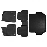 MAX LINER SMARTLINER Floor Mats (2 Rows) and Cargo Liner Behind 2nd Row Set Black for 2013-2018 Hyundai Santa Fe 5 Passenger Model