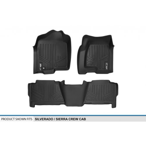  MAX LINER MAXLINER Floor Mats 2nd Row Liner Grey for 2001-2006 Chevrolet/GMC/Cadillac Pick-Up and SUV - 2007 Classic Truck Models