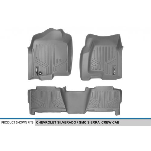  MAX LINER MAXLINER Floor Mats 2nd Row Liner Grey for 2001-2006 Chevrolet/GMC/Cadillac Pick-Up and SUV - 2007 Classic Truck Models