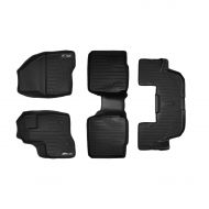 MAX LINER SMARTLINER Floor Mats 3 Row Liner Set Black for 2011-2014 Ford Explorer with 2nd Row Center Console