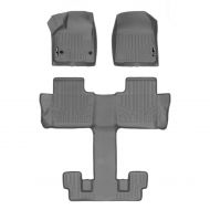 MAX LINER A2230/B2230 Gray Custom Fit Floor Mats 3 Liner Set Grey for 2017-2019 GMC Acadia with 2nd Row Bucket Seats