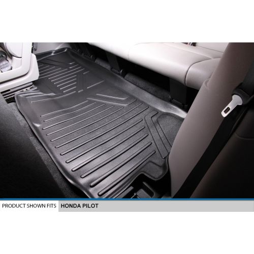  MAX LINER SMARTLINER Floor Mats 3 Rows and Cargo Liner Behind 2nd Row Set Black for 2009-2015 Honda Pilot