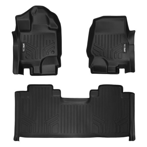  MAX LINER SMARTLINER Floor Mats 2 Row Liner Set Black for 2015-2018 Ford F-150 SuperCab with 1st Row Bucket Seats