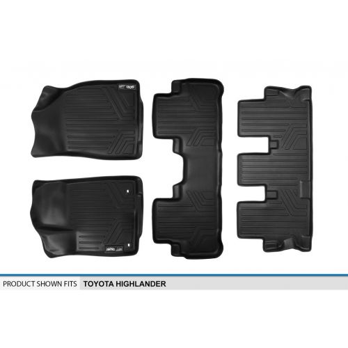  MAX LINER SMARTLINER Floor Mats 3 Row Liner Set Black for 2014-2018 Toyota Highlander with 2nd Row Bench Seat