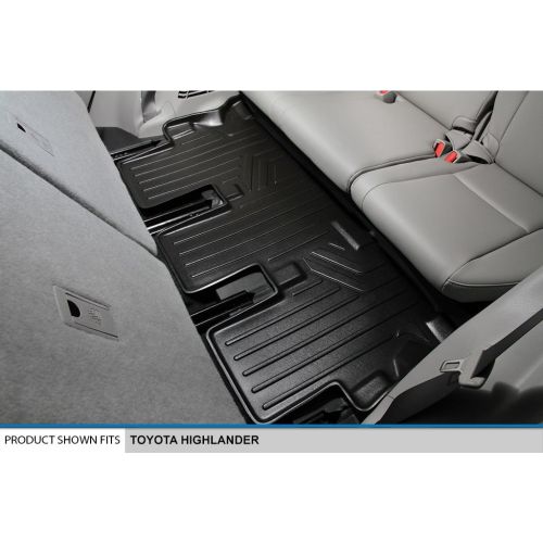  MAX LINER SMARTLINER Floor Mats 3 Row Liner Set Black for 2014-2018 Toyota Highlander with 2nd Row Bench Seat