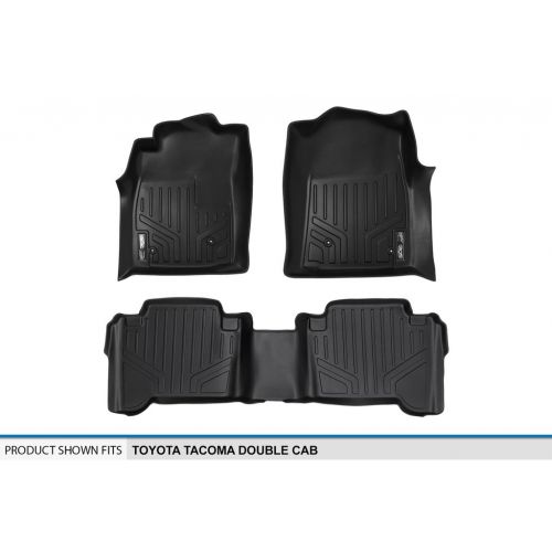  MAX LINER SMARTLINER Floor Mats 2 Row Liner Set Black for 2005-2011 Toyota Tacoma Double Cab (No Manuals)