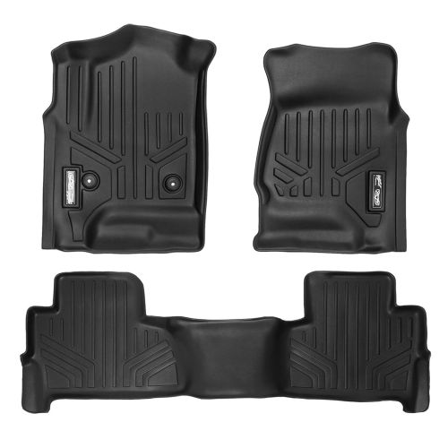  MAXLINER Floor Mats 2 Row Liner Set Black for 2015-2018 Chevrolet Tahoe / GMC Yukon