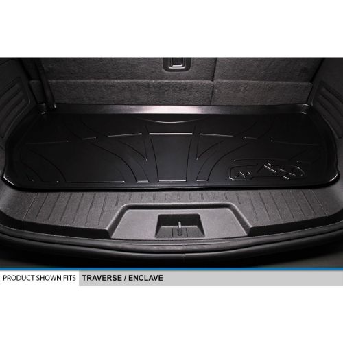  MAXLINER Floor Mats 3 Rows and Cargo Liner Behind 3rd Row Set Black for Traverse/Enclave with 2nd Row Bucket Seats: Automotive