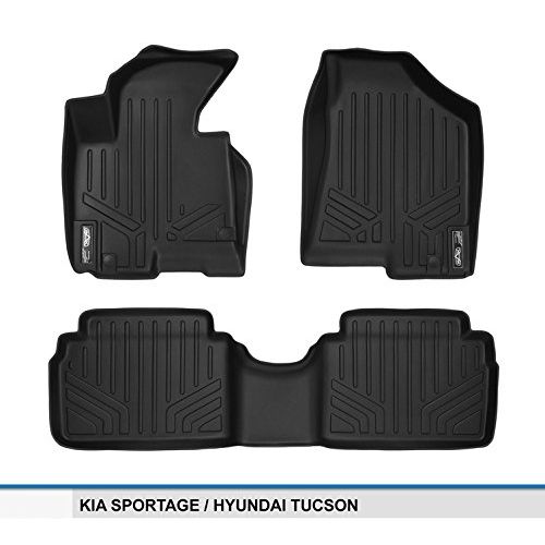  MAX LINER SMARTLINER Floor Mats 2 Row Liner Set Black for 2011-2013 Kia Sportage / 2010-2013 Hyundai Tucson