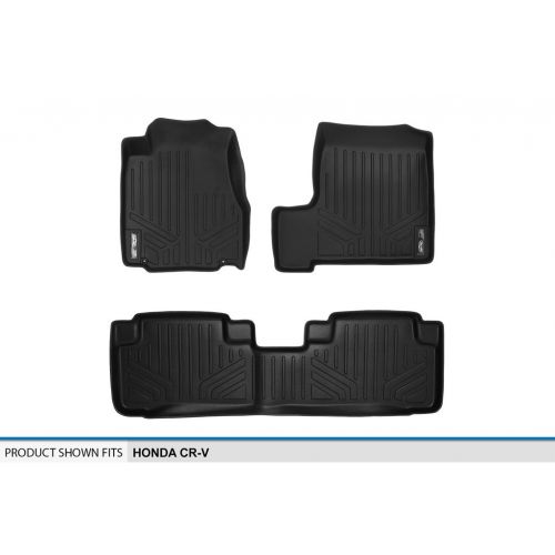  MAXLINER Floor Mats 2 Row Liner Set Black for 2007-2011 Honda CR-V