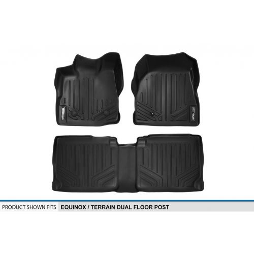  MAX LINER SMARTLINER Floor Mats 2 Row Liner Set Black for 2011-2017 Chevy Equinox/GMC Terrain Dual Front Floor Posts