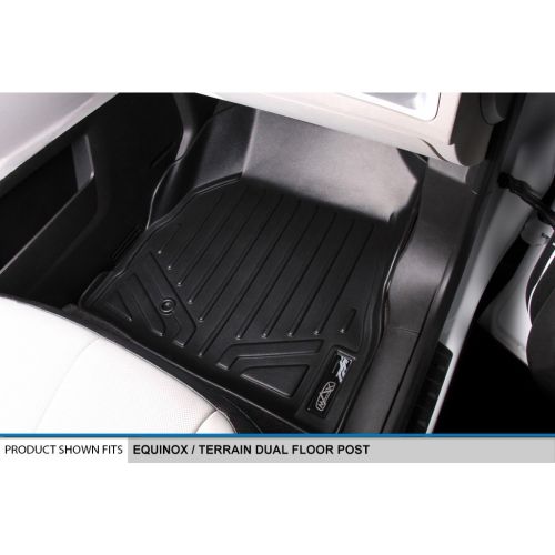  MAX LINER SMARTLINER Floor Mats 2 Row Liner Set Black for 2011-2017 Chevy Equinox/GMC Terrain Dual Front Floor Posts