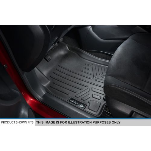  MAXLINER Floor Mats 3 Rows and Cargo Liner Behind 3rd Row Set Black for 2017-2018 GMC Acadia with 2nd Row Bucket Seats