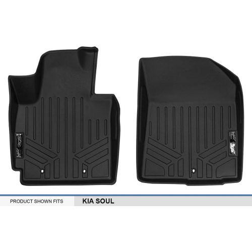  MAX LINER SMARTLINER Floor Mats 1st Row Liner Set Black for 2014-2018 Kia Soul