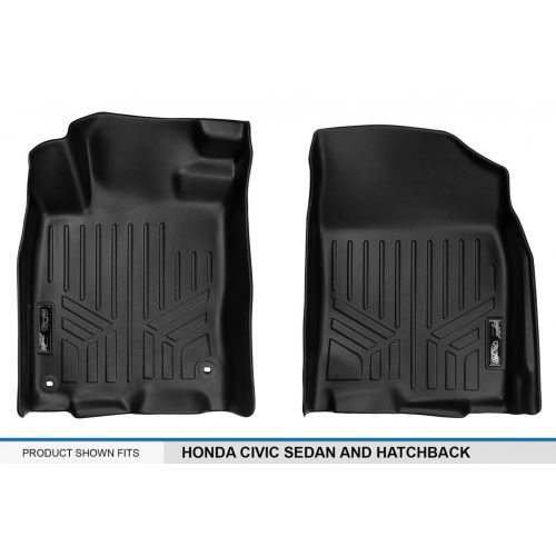  MAXLINER Floor Mats 1st Row Liner Set Black for 2016-2018 Honda Civic Sedan or Hatchback